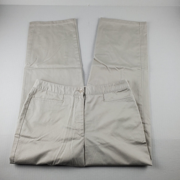 Foxcroft Pants - Foxcroft Light Khaki Wrinkle Free Stain Resistant High‎ Waist Pants Size 8
